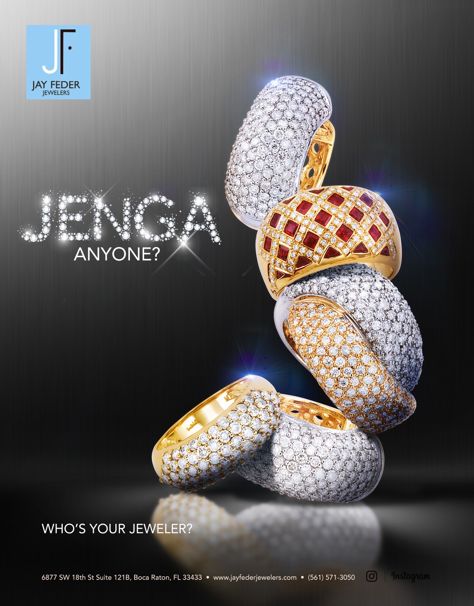 Original J. Feder Jewelers Jenga magazine advertisement