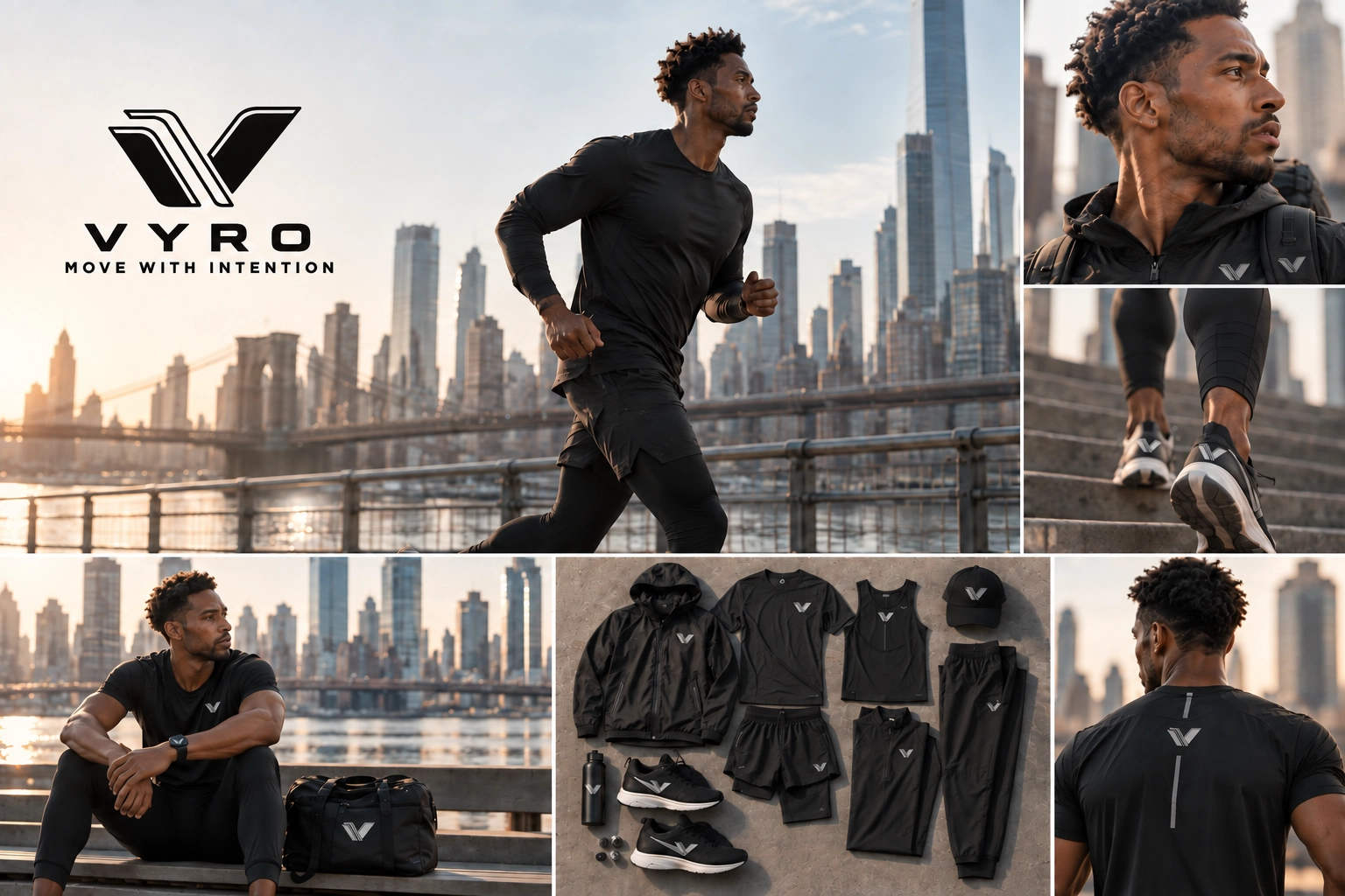 VYRO mens performance apparel collection and city running campaign